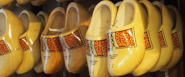 different wooden clogs