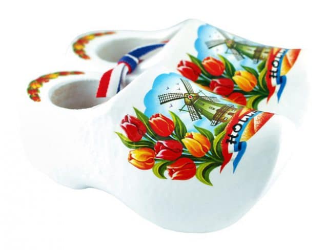 Souvenir White Wooden Shoes