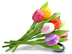 wooden tulips bouquet