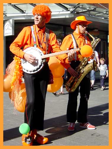 Kings-day 2017 walking on orange clogs