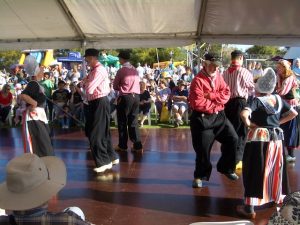 folk dancing with wooden shoes