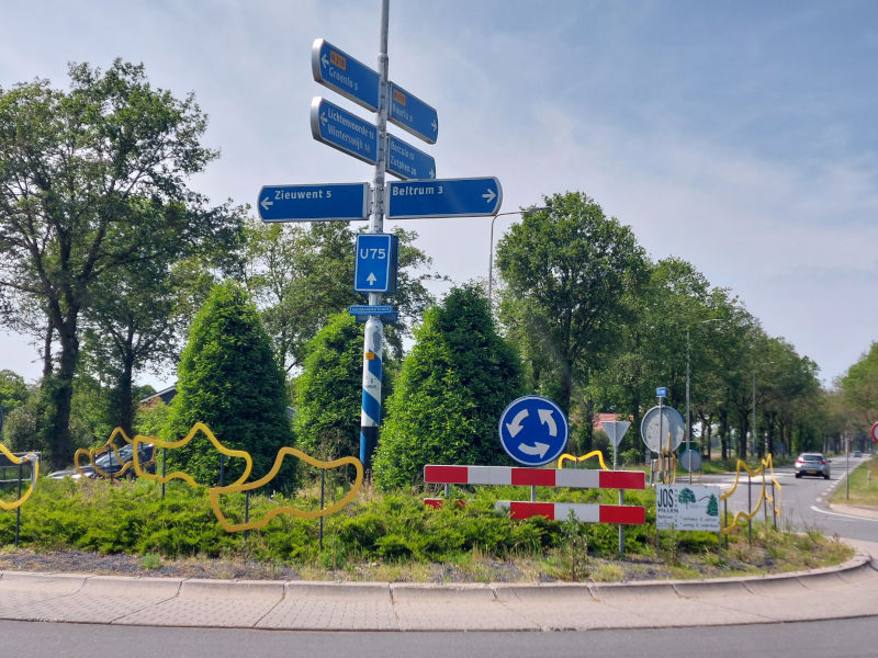 The picture is for the article clogging trails. It is a photo of clogs on a roundabout.